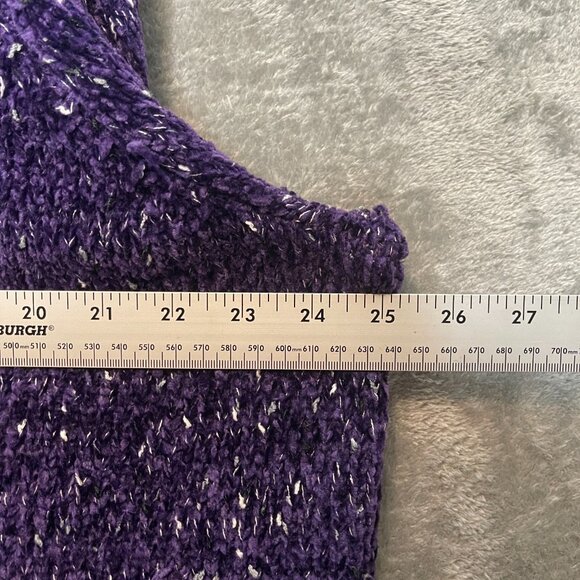 Calvin Klein Women Purple Soft Cozy Chenille Cowl Neck Pullover Sweater 1X Plus - Picture 9 of 13